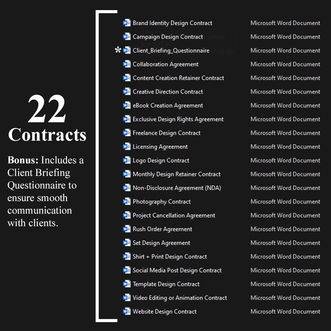 Freelancer's Essential Contracts Pack – 20+ Customizable Templates