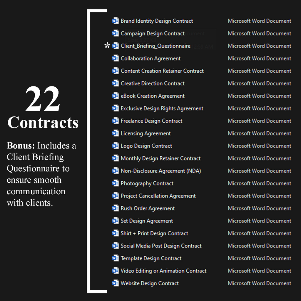 Freelancer's Essential Contracts Pack – 20+ Customizable Templates