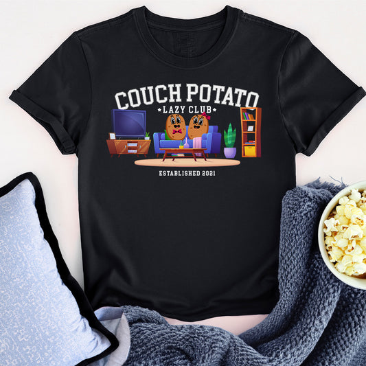 Couch Potato Lazy Club | Black Short Sleeve Tee